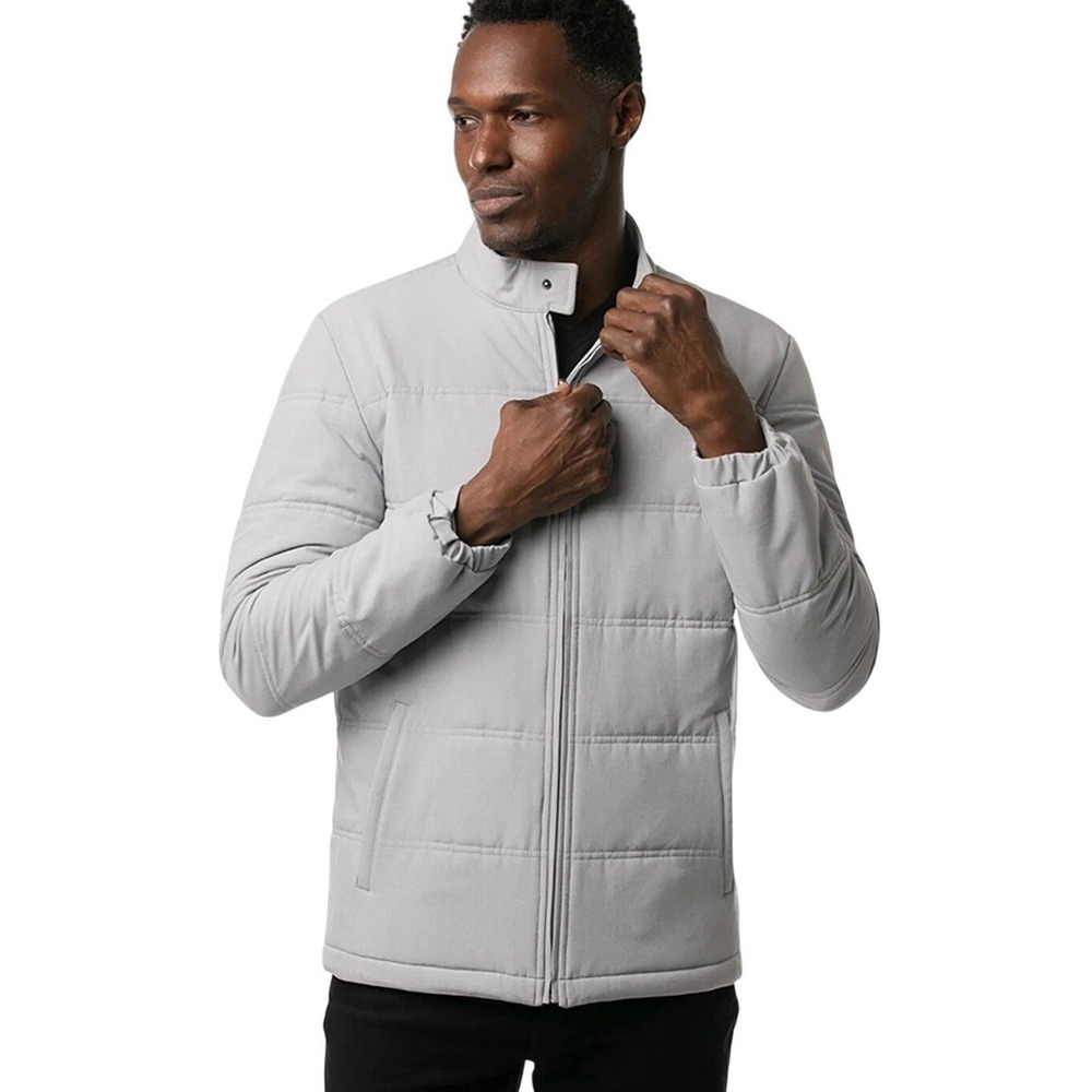 TravisMathew Interlude Puffer Jacket Mens L Heather Sleet Gray NWT $198
